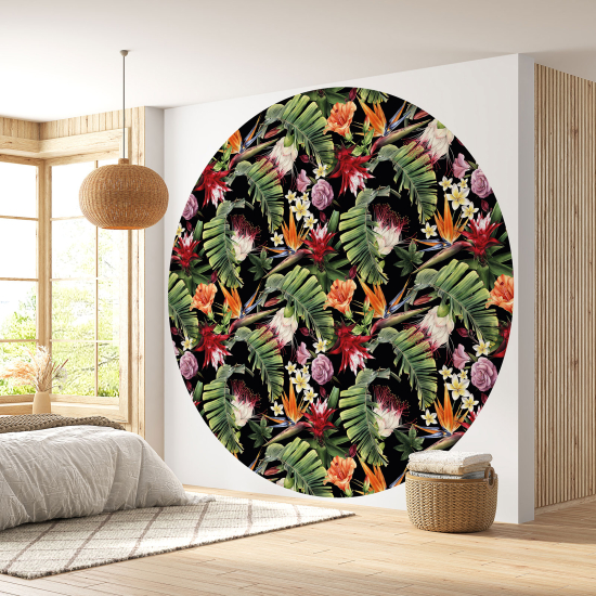 Papel pintado redondo - Motivo floral