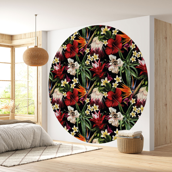 Papel pintado redondo - Motivo floral