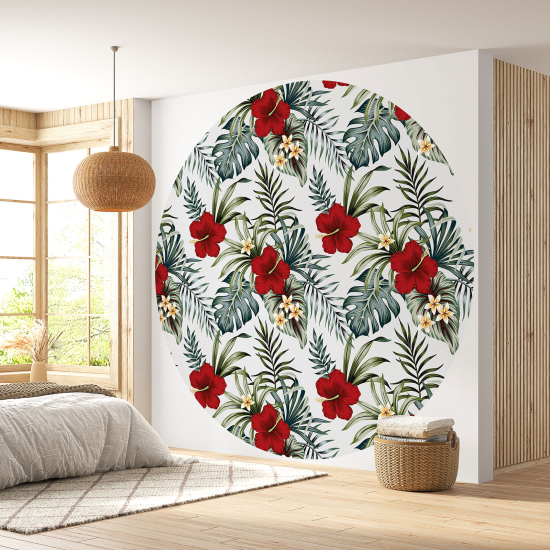 Papel pintado redondo - Motivo floral