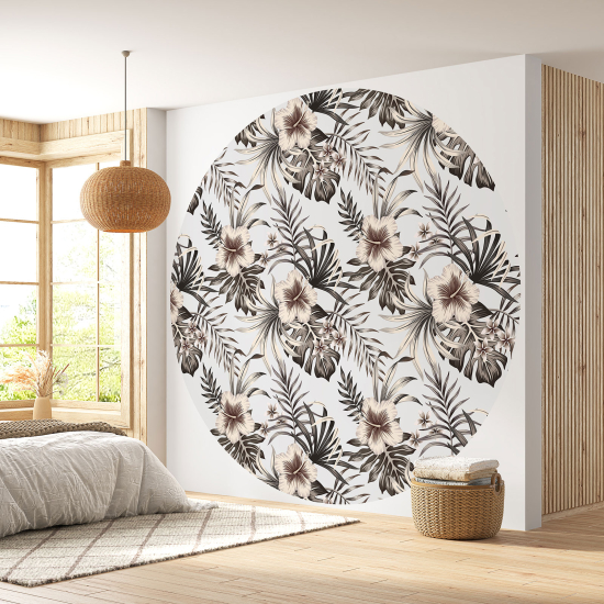 Papel pintado redondo - Motivo floral