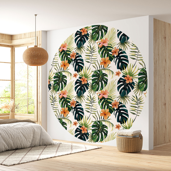 Papel pintado redondo - Motivo floral