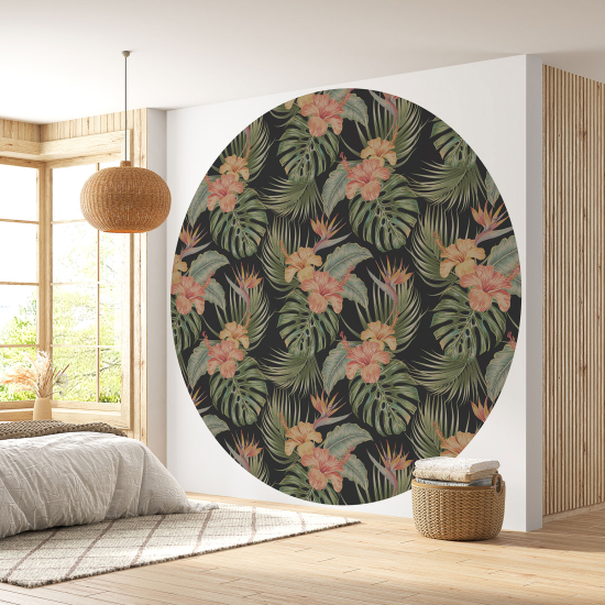 Papel pintado redondo - Motivo floral