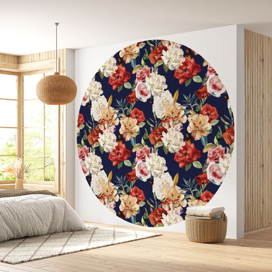 Papel pintado redondo - Motivo floral