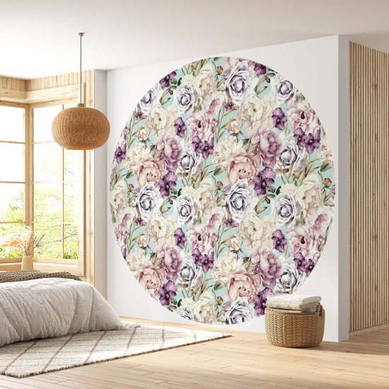 Papel pintado redondo - Motivo floral