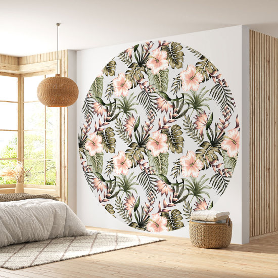 Papel pintado redondo - Motivo floral