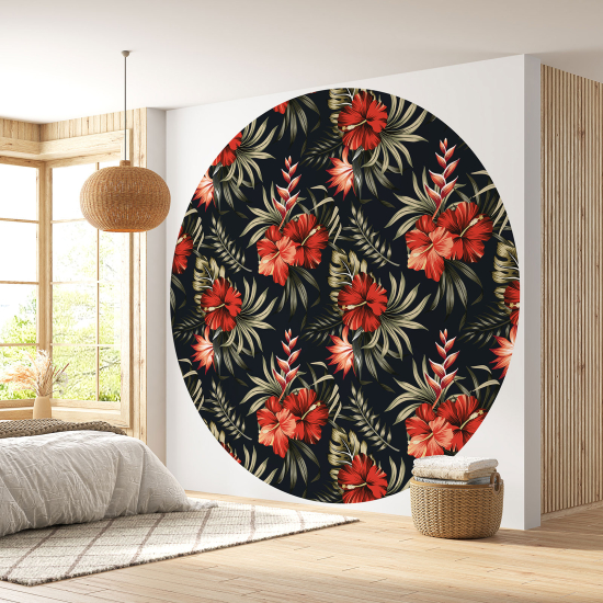 Papel pintado redondo - Motivo floral