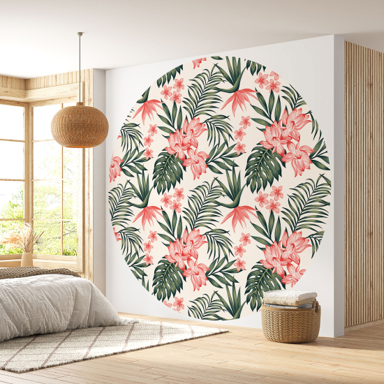 Papel pintado redondo - Motivo floral