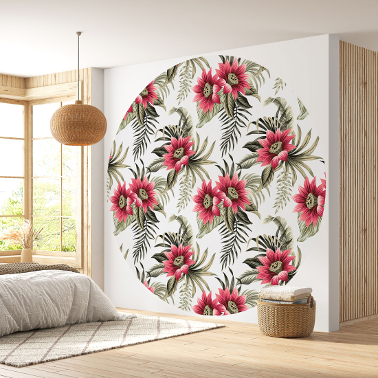 Papel pintado redondo - Motivo floral