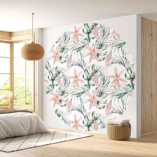 Papel pintado redondo - Motivo floral
