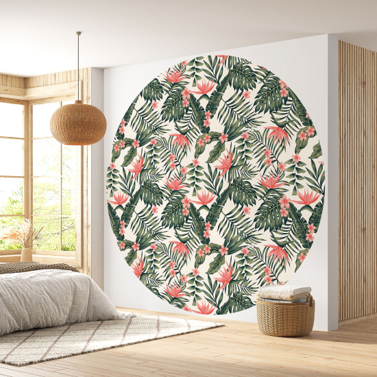 Papel pintado redondo - Motivo floral