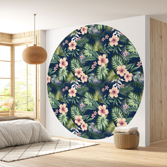 Papel pintado redondo - Motivo floral