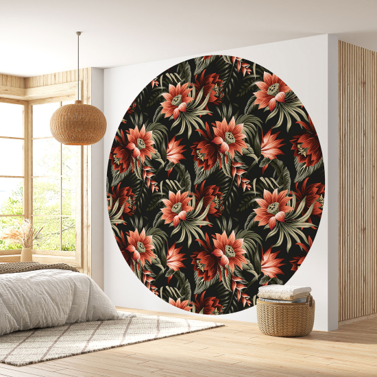 Papel pintado redondo - Motivo floral