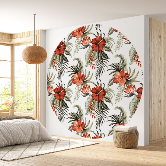 Papel pintado redondo - Motivo floral