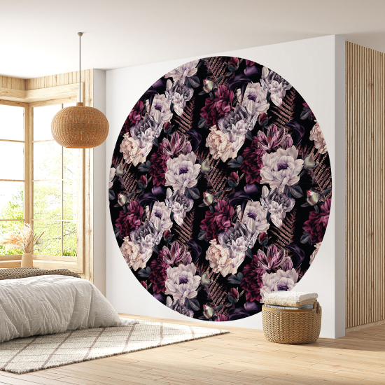 Papel pintado redondo - Motivo floral