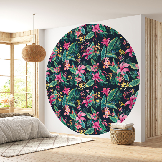 Papel pintado redondo - Motivo floral