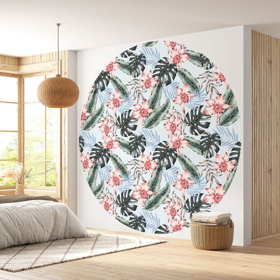Papel pintado redondo - Motivo floral