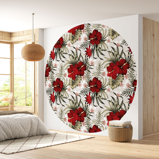 Papel pintado redondo - Motivo floral
