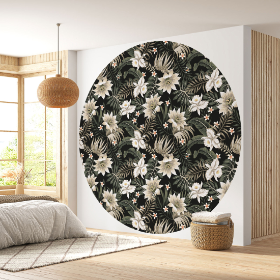 Papel pintado redondo - Motivo floral