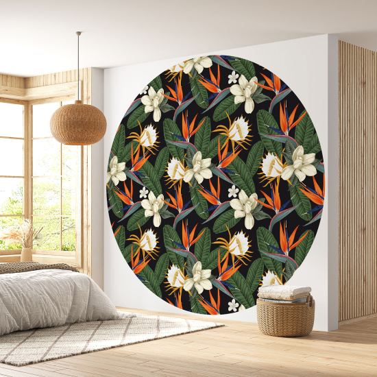 Papel pintado redondo - Motivo floral