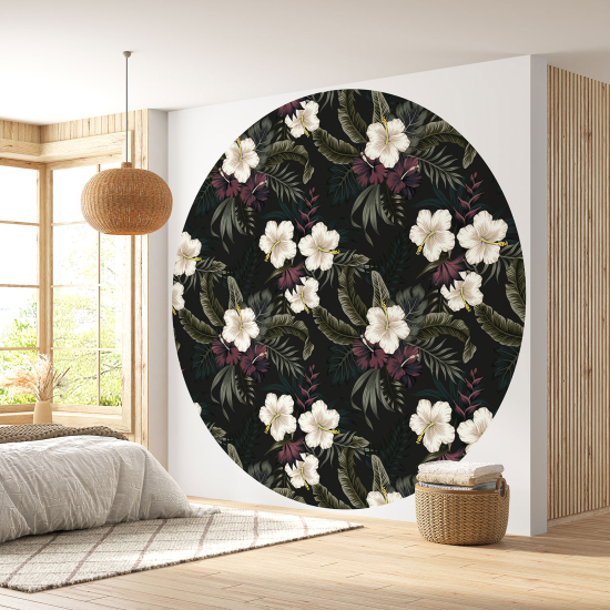 Papel pintado redondo - Motivo floral
