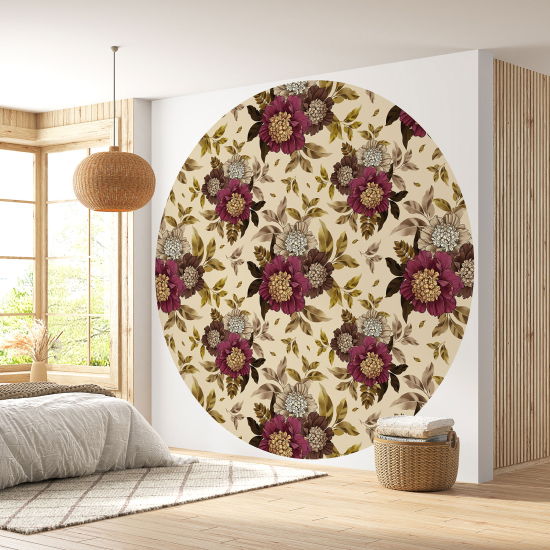 Papel pintado redondo - Motivo floral