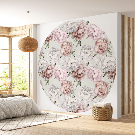 Papel pintado redondo - Motivo floral