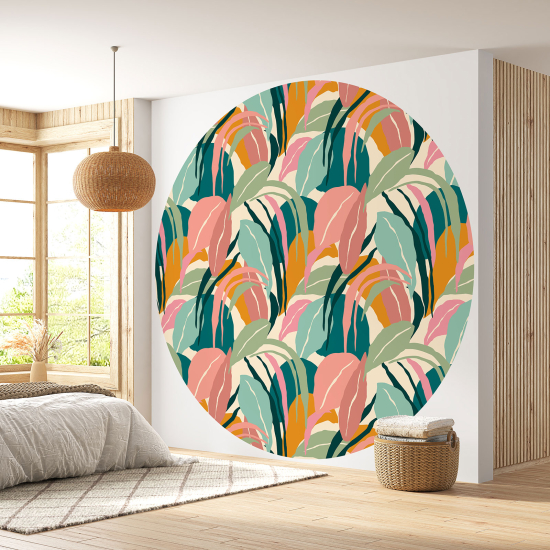 Papel pintado redondo - Motivo floral