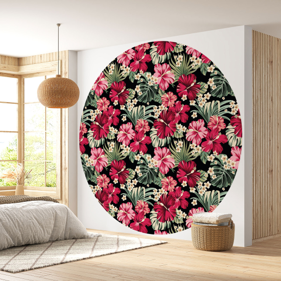 Papel pintado redondo - Motivo floral