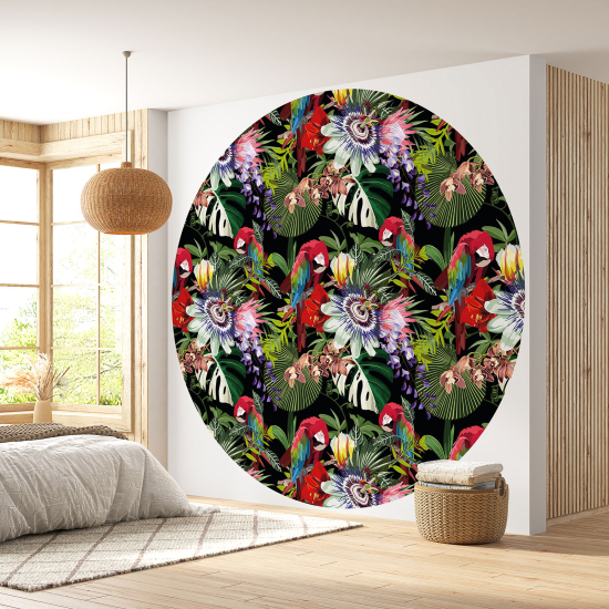 Papel pintado redondo - Motivo floral