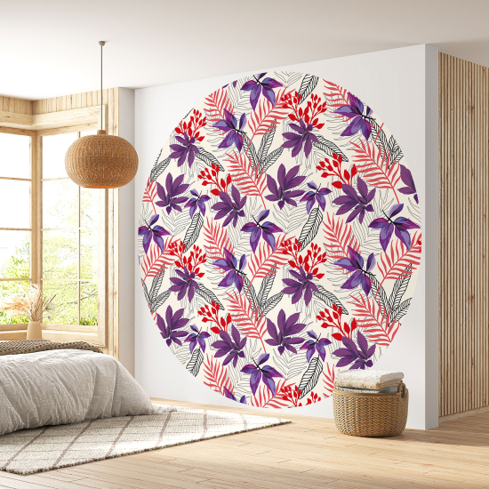 Papel pintado redondo - Motivo floral
