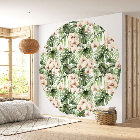 Papel pintado redondo - Motivo floral