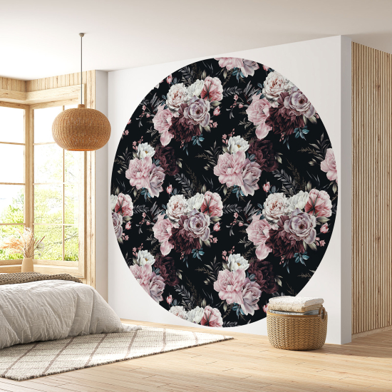 Papel pintado redondo - Motivo floral