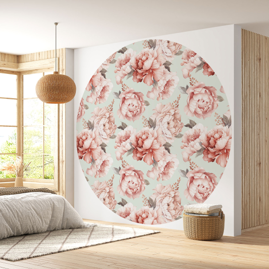 Papel pintado redondo - Motivo floral