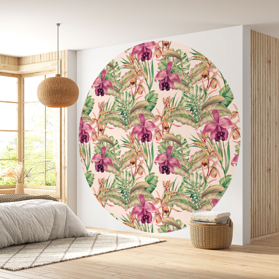 Papel pintado redondo - Motivo floral