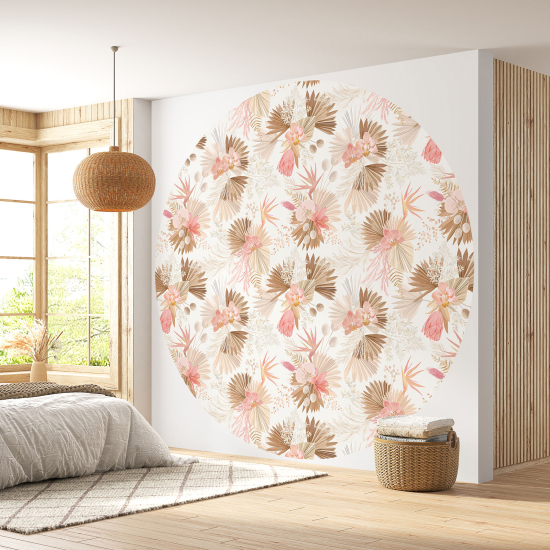 Papel pintado redondo - Motivo floral