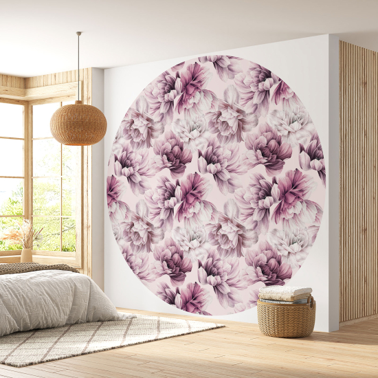Papel pintado redondo - Motivo floral