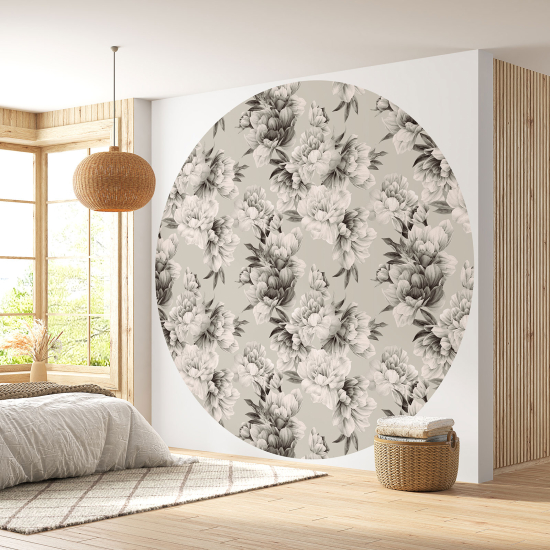 Papel pintado redondo - Motivo floral