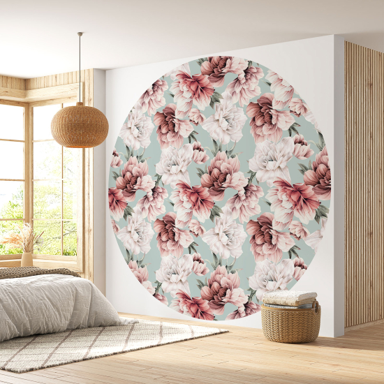 Papel pintado redondo - Motivo floral