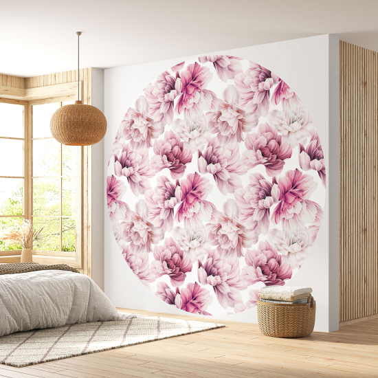 Papel pintado redondo - Motivo floral