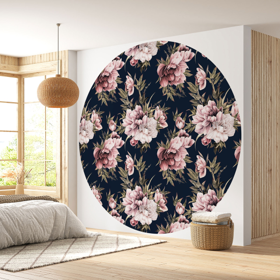 Papel pintado redondo - Motivo floral