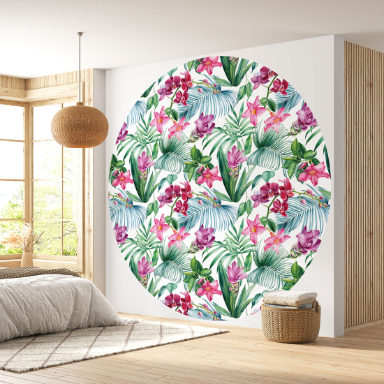 Papel pintado redondo - Motivo floral