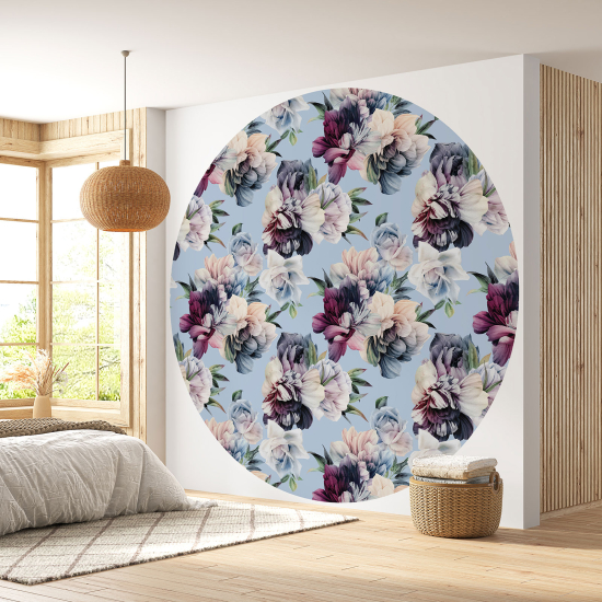 Papel pintado redondo - Motivo floral