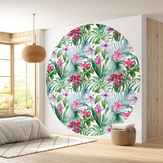 Papel pintado redondo - Motivo floral