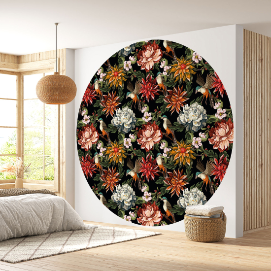 Papel pintado redondo - Motivo floral