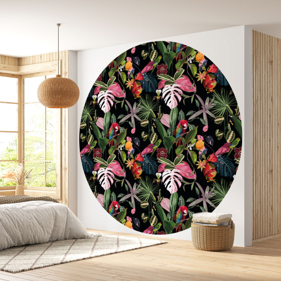 Papel pintado redondo - Motivo floral