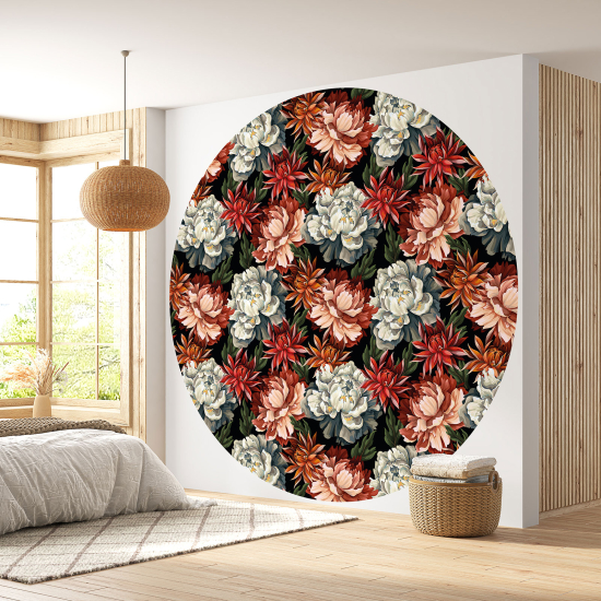 Papel pintado redondo - Motivo floral
