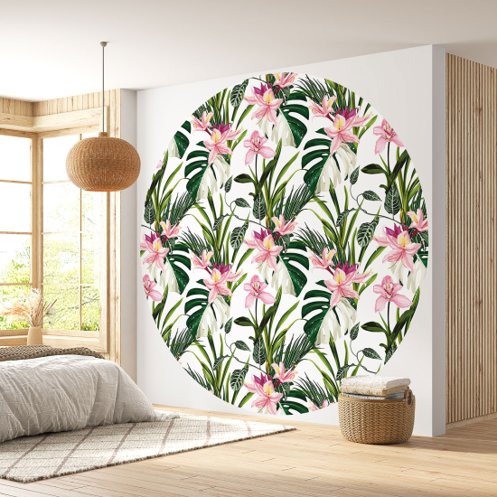 Papel pintado redondo - Motivo floral