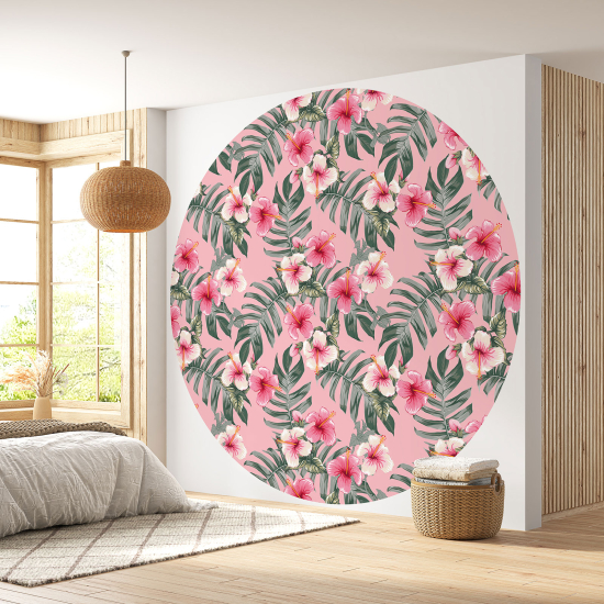 Papel pintado redondo - Motivo floral