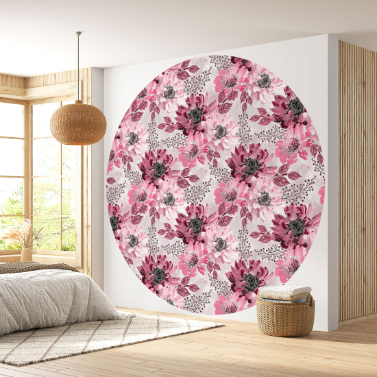 Papel pintado redondo - Motivo floral