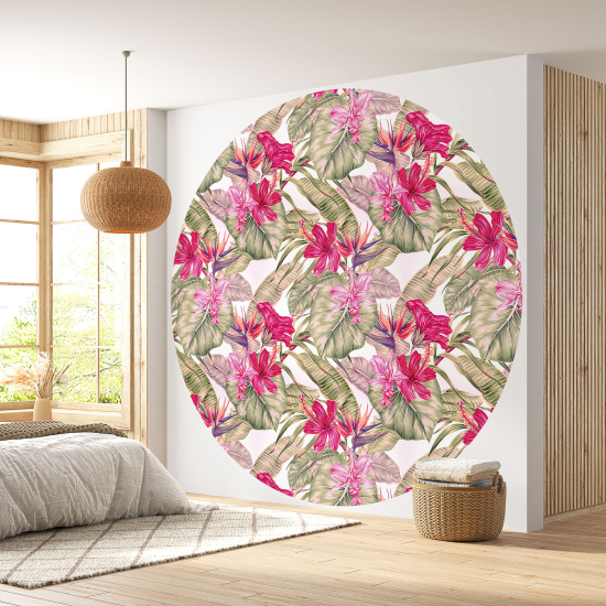 Papel pintado redondo - Motivo floral